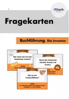 Vorschau - Aufgabenkarten - Fragekarten Buchführung Inventur // WiK - IT - Deckblatt