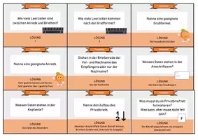 Vorschau - Aufgabenkarten - Fragekarten zum (Halb-)Privatbrief // WiK - IT - Seite 1