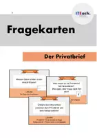 Vorschau - Aufgabenkarten - Fragekarten zum (Halb-)Privatbrief // WiK - IT - Deckblatt