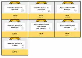 Vorschau - Aufgabenkarten - Fragekarten zu PC-Shortcuts // WiK - IT - Seite 1