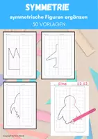 Vorschau - Arbeitsblätter - Symmetrische Figuren ergänzen, spiegeln, Achsensymmetrie - Deckblatt