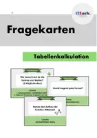 Vorschau - Aufgabenkarten - Fragekarten zur Tabellenkalkulation mit Excel // WiK - IT - Deckblatt