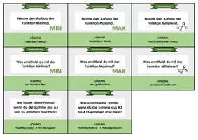 Vorschau - Aufgabenkarten - Fragekarten zur Tabellenkalkulation mit Excel // WiK - IT - Seite 2