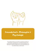 Vorschau - Arbeitsblätter - Freundschaft- Philosophie & Psychologie - Deckblatt