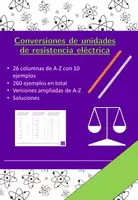 Vista previa - Hojas de trabajo - Conversiones de unidades de resistencia eléctrica | física | 26 columnas - Portada