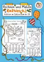 Vorschau - Arbeitsblätter - Rechnen und Malen Karneval, im Zahlenraum bis 20, Fasching Rechnen und Malen - Deckblatt