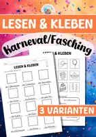 Vorschau - Arbeitsblätter - Lesen & Kleben - Karneval/Fasching - Deckblatt