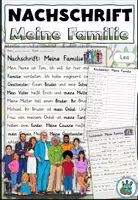 Vorschau - Arbeitsblätter - Nachschrift "Meine Familie" mit Knickdiktat und Lückentext DaZ /Deutsch - Deckblatt