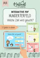Vorschau - Stationenlernen - Hundertertafel interaktiv in 3 Schwierigkeitsstufen - Deckblatt