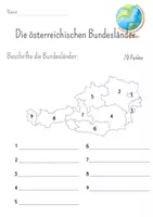 Vorschau - Test - Lernzielkontrolle- Die österreichischen Bundesländer - Deckblatt