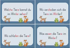 Vorschau - Arbeitsblätter - Tiere im Winter - Tipp Karten Klasse 1 - Seite 2