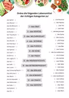 Vorschau - Arbeitsblätter - DaF/DaZ - Lebensmittel kategorisieren - Seite 1