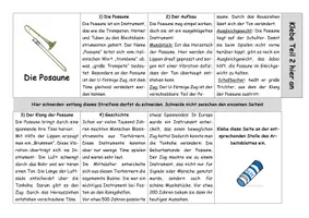 Vorschau - Arbeitsblätter - Die Posaune erklärt (Leporello, Text, Arbeitsblatt) - Seite 1