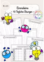 Vorschau - Arbeitsblätter - Tägliche Übungen Einmaleins Klasse 2 & 3 - Deckblatt