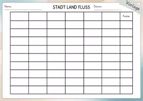 Vorschau - Spiele - Stadt Land Fluss / Vorlage für eigene Ideen - Seite 1