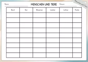 Vorschau - Spiele - Stadt Land Fluss / Thema: Menschen und Tiere - Seite 1
