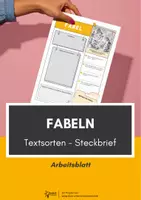 Vorschau - Arbeitsblätter - Steckbrief: Fabeln Merkmale - Deckblatt