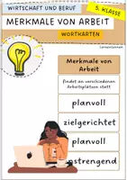 Vorschau - Bildkarten - Merkmale von Arbeit (Wortkarten, Arbeit) - Deckblatt