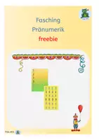 Vorschau - Bildkarten - Klettmappe -freebie Pränumerik Fasching - Deckblatt