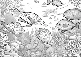 Vorschau - Mal- und Bastelvorlagen - Ausmalbild Fish - Seite 1