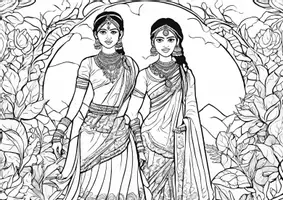 Vorschau - Lehrwerke/Schulbücher - Ausmalbild India - Seite 1