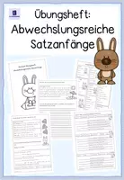 Vorschau - Arbeitsblätter - Übungsheft: abwechslungsreiche Satzanfänge (inklusive Merkblatt) - Deckblatt
