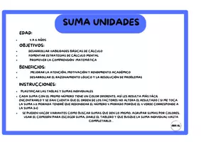 Vista previa - Tarjetas / Manipulativos - SUMA UNIDADES - página 1