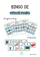 Vista previa - Juegos / Gamificación - BINGO DE MATERIAL ESCOLAR - Portada