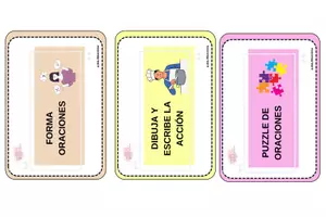 Vista previa - Tarjetas / Manipulativos - Caja del aprendizaje creamos oraciones - página 2