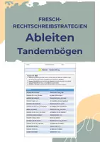 Vorschau - Arbeitsblätter - FRESCH: Tandembogen zur Rechtschreibstrategie Ableiten - Deckblatt