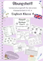 Vorschau - Arbeitsblätter - Übungsheft 1. Halbjahr Kl. 4 - Workbook - Vorbereitung Klassenarbeit - Deckblatt