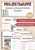 Vorschau - Arbeitsblätter - Projektmappe - Deckblatt & Inhaltsverzeichnis gestalten - Deckblatt