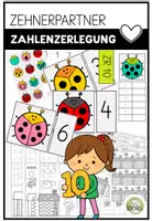 Vorschau - Arbeitsblätter - Zehnerpartner - Zahlenzerlegung ZR10 - 1. Klasse - Marienkäfer - Deckblatt