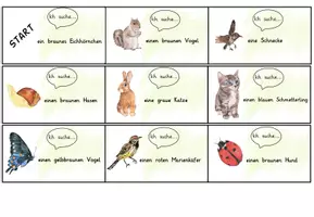 Vorschau - Spiele - Tierisches Lesedomino -einfach - Seite 1