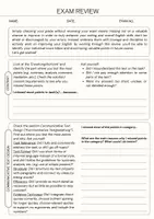 Vorschau - Arbeitsblätter - Exam Review: Individuelle Klausurreflexion - Deckblatt