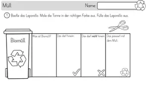 Vorschau - Arbeitsblätter - Müll & Recycling & Mülltrennung - Leporello Bastelvorlage - Seite 3