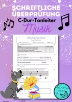 Vorschau - Arbeitsblätter - C-Dur-Tonleiter: schriftliche Überprüfung im Fach Musik - Deckblatt