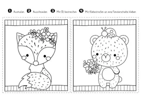 Vorschau - Mal- und Bastelvorlagen - Tiere im Frühling - 10 Fensterbilder - Ausmalbilder - Mix 3 - Malvorlagen - Ausmalblätter Grundschule - Kunst Grundschule - Feinmotorik fördern - Klasse 1-2 - Seite 3