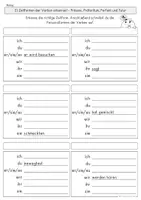 Vorschau - Arbeitsblätter - Zeitformen Verben und Verben konjugieren, Test od. Wiederholung - Seite 3