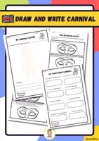 Vorschau - Arbeitsblätter - Draw and write about carnival - Deckblatt