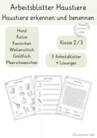 Vorschau - Arbeitsblätter - Arbeitsblätter Haustiere Klasse 2/3 - Deckblatt