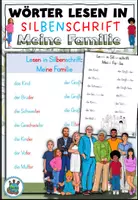 Vorschau - Text - Wörter lesen in Silbenschrift "Meine Familie" DaZ / Deutsch Alphabetisierung - Deckblatt
