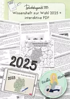 Vorschau - Arbeitsblätter - Bundestagswahl 2025 (+interaktive PDF) Klasse 3-5 #demokratiestärken - Deckblatt