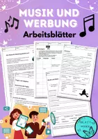 Vorschau - Arbeitsblätter - Musik und Werbung: Text, Fragen, Aufgaben - Deckblatt