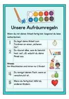 Vorschau - Poster - Organisation im Kunstunterricht. Aufräumregeln - Seite 1