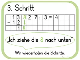 Vorschau - Poster - Schriftliche Division: Darstellung der notwendigen Schritte - Seite 3