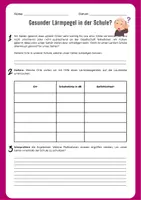 Vorschau - Arbeitsblätter - Lärm - Gehörschutz und Lärm messen - Deckblatt
