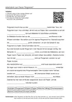 Vorschau - Arbeitsblätter - Arbeitsblätter zum Thema "Pergament" + Lösung & MP3 + - Deckblatt