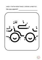 anteprima - Esercizi - Dot to dot con l'alfabeto minuscolo - Il furgone - Pagina 1