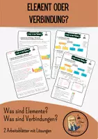 Vorschau - Arbeitsblätter - Element oder Verbindung? - Reinstoffe - Deckblatt